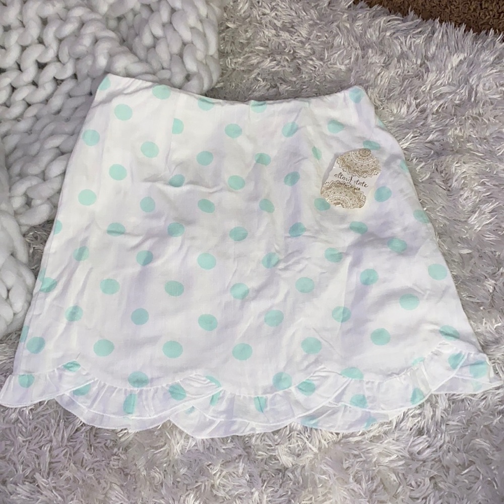 Altar’d State ivory mint polka dot skirt